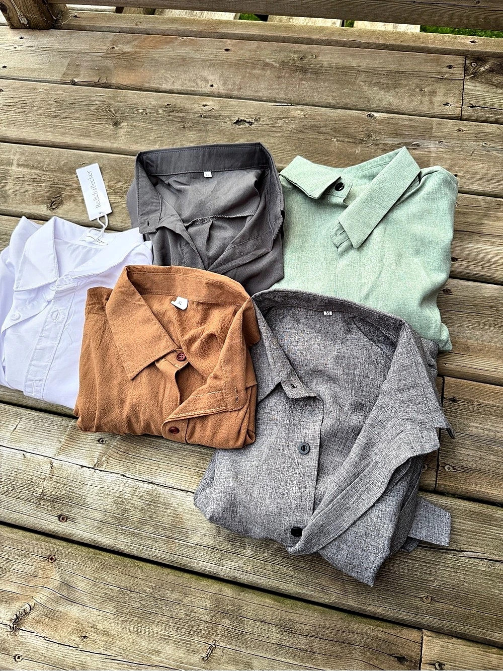 Men’s 5-Piece Button-Up Shirt Bundle Mixed Colours Casual Dress Shirts